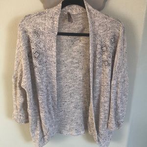 Grey cardigan sweater size L rhinestone detail